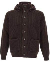 FILIPPO DE LAURENTIIS - Hooded Ribbed Cardigan - Lyst