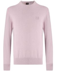 BOSS - Logo-Patch Crew-Neck Sweater - Lyst