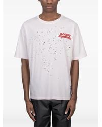 Satisfy - Distressed Logo-Print T-Shirt - Lyst