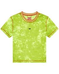 DIESEL - T-shirt cropped avec imprimé nuage - Lyst