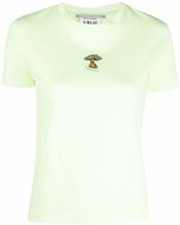 Stella McCartney - Mushroom Embroidery Round-neck T-shirt - Lyst