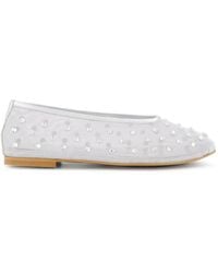 Toral Shoes - Crystal-Embellished Mesh Ballet Flats - Lyst