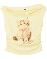 B+ AB - Graphic-Print Ruched T-Shirt - Lyst