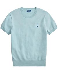 Polo Ralph Lauren - T-Shirt En Maille À Logo Pony Brodé - Lyst