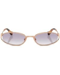 Miu Miu - Logo-Plaque Oval-Frame Sunglasses - Lyst