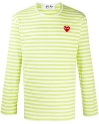 COMME DES GARÇONS PLAY - Striped Heart-logo T-shirt - Lyst
