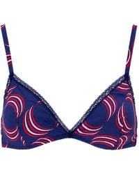 Laura Urbinati - Soutien-Gorge Imprimé Bordé De Dentelle - Lyst