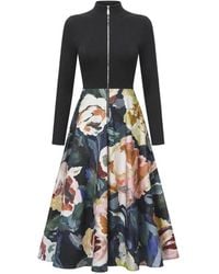 Ted Baker - Floral-Print Ottoman Midi Dress - Lyst
