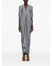 Rick Owens - V-Neck Draped Maxi Dress - Lyst
