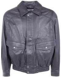 DUNST - Elasticated-Hem Leather Jacket - Lyst