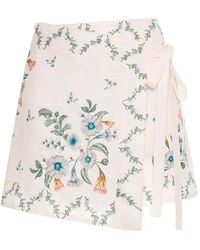 Agua Bendita - Luna Brisa Floral-Print Mini Skirt - Lyst