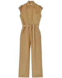 RETORI - Sleeveless Belted Silk Jumpsuit - Lyst