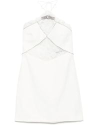 Self-Portrait - Crepe Halter-Neck Mini Dress - Lyst