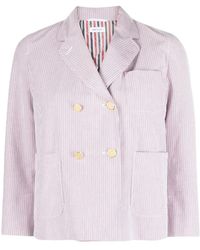Thom Browne - Striped Double-Breasted Jacket - Lyst