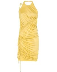 Blumarine - Gathering-Detail Crepe Mini Dress - Lyst
