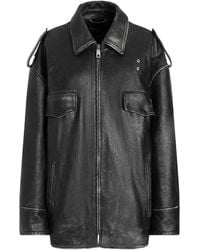 Dolce & Gabbana - Zip-Up Leather Coat - Lyst