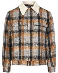 Jonathan Simkhai - Ford Check-Pattern Fleece-Collar Jacket - Lyst
