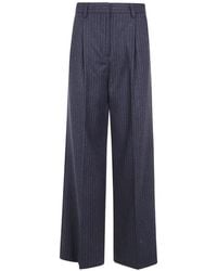 Filippa K - Darcey Pinstripe-Pattern Pleated Trousers - Lyst