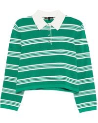 Maje - Striped Long-Sleeve Polo Top - Lyst
