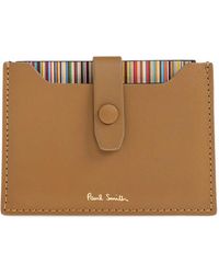 Paul Smith - Tarjetero con detalle de rayas y cierre de botón de presión - Lyst