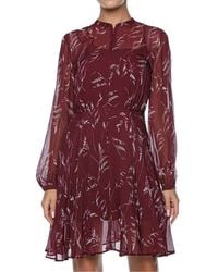 ARMANI EXCHANGE - Floral-Print Long-Sleeve Mini Dress - Lyst