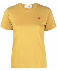 COMME DES GARÇONS PLAY - Cotton Embroidered-Logo T-Shirt - Lyst