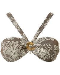 Twinset - Jacquard Bikini Top With Pearl - Lyst