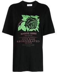 Marine Serre - T-shirt en coton à imprimé graphique - Lyst