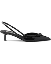 Prada - Bow Slingback Leather Pumps - Lyst