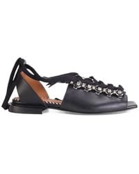 Toga - Chain-Detail Lace-Up Sandals - Lyst