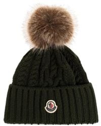 Moncler - Logo-Patch Ribbed-Knit Beanie Hat - Lyst
