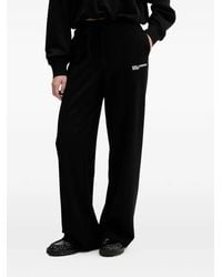 KARL LAGERFELD - Elasticated-Waistband Logo-Embroidery Track Pants - Lyst