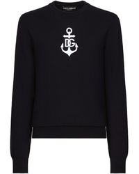 Dolce & Gabbana - Logo-embroidered Virgin Wool Jumper - Lyst