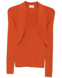 P.A.R.O.S.H. - Tie-Detail Ribbed-Knit Sweater - Lyst