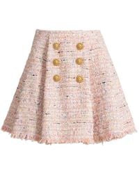Balmain - Tweed Mini Skirt - Lyst