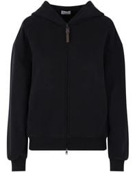 Brunello Cucinelli - Hooded Zip-Up Sweater - Lyst