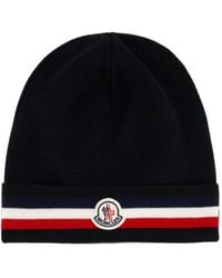 Moncler - Wool Ribbed Beanie Cap - Lyst