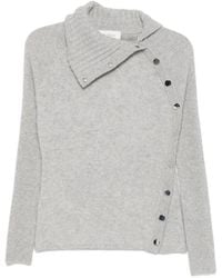 Sportmax - Asymmetric-Fastening Ribbed-Sleeve Knit - Lyst