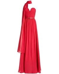 Elie Saab - Belted Silk Maxi Dress - Lyst