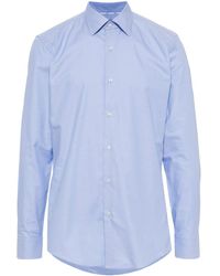 BOSS - Classic-collar Cotton-blend Shirt - Lyst