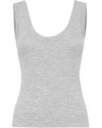 Brunello Cucinelli - Ribbed-Knit Vest Top - Lyst