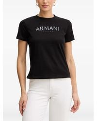 ARMANI EXCHANGE - Sequin-Logo T-Shirt - Lyst