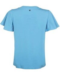 Weekend by Maxmara - V-Neck Ruffled-Sleeve T-Shirt - Lyst