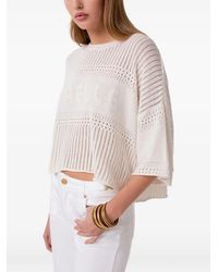 Gaelle Paris - Logo-Knit Pointelle Sweater - Lyst
