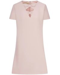 Valentino Garavani - V-Neck Bow-Detail Midi Dress - Lyst