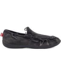 DIESEL - D-Shock Moc Frayed-Detail Loafers - Lyst
