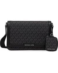 Michael Kors - Hudson Monogram-Print Messenger Bag - Lyst