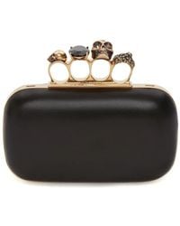 McQueen - Skull-embellished Leather Clutch Bag - Lyst
