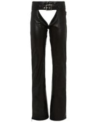 DSquared² - Buckle Belt Leather Trousers - Lyst