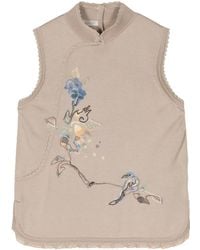 Shiatzy Chen - Floral-Embroidered Knit Vest - Lyst
